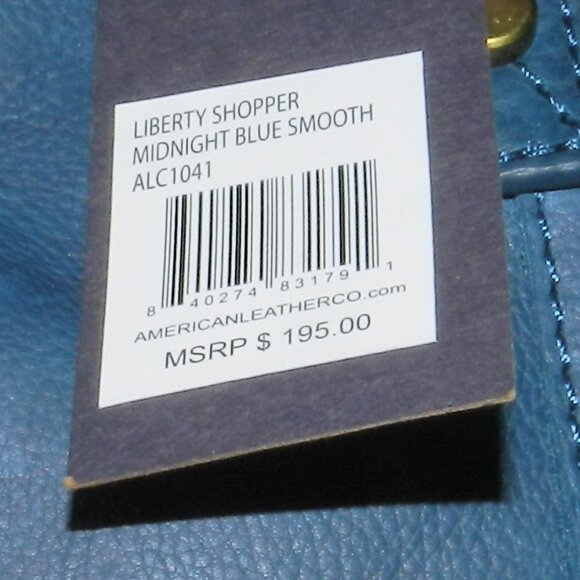 American Leather Liberty Shopper Shoulder Bag HTF Midnight Blue 🆕 FAST😮‍💨⚡🚚 - Picture 13 of 15